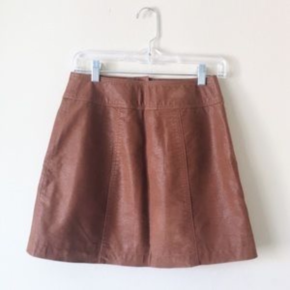 Free People Vegan Leather Button Up Mini Skirt - 2 - Picture 6 of 6